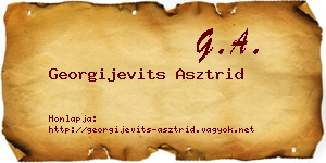 Georgijevits Asztrid névjegykártya